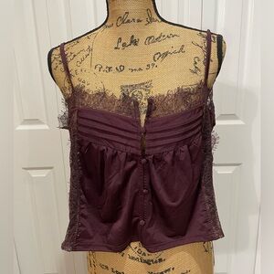 Intimately Free People Purple/Burgundy Lace Detail Top